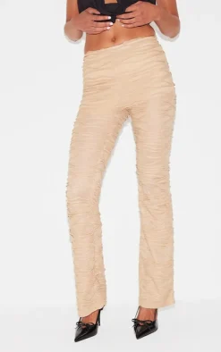 Stone Textured Jersey Straight Leg Pants