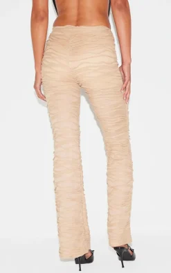 Stone Textured Jersey Straight Leg Pants