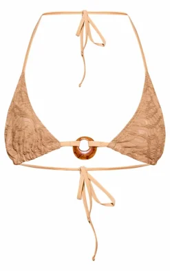 Stone Textured O Ring Triangle Bikini Top