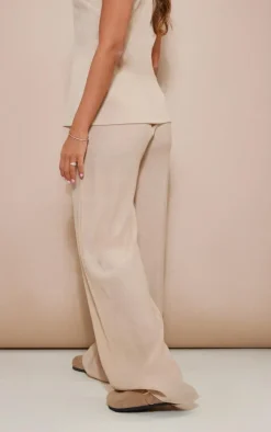 Stone Textured Sheer Woven Wide Leg Pants