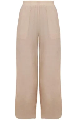 Stone Textured Sheer Woven Wide Leg Pants