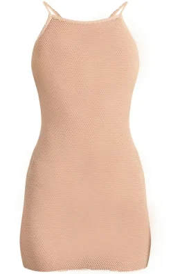Stone Textured Tie Back Mini Beach Dress