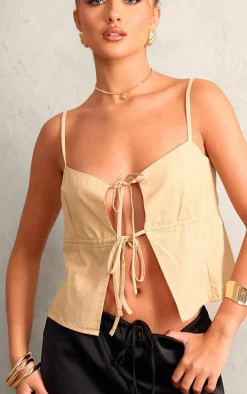 Stone Tie Front Spaghetti Strap Top