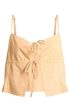 Stone Tie Front Spaghetti Strap Top