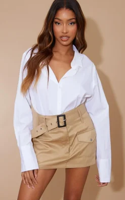 Stone Twill Pocket Front Cargo Skirt