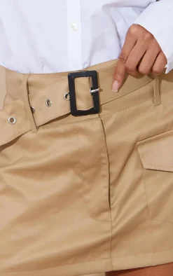 Stone Twill Pocket Front Cargo Skirt