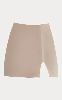 Stone Twill Split Hem Cargo Mini Skirt