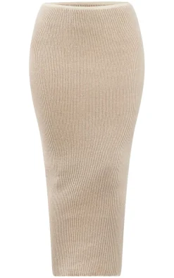Stone Two Tone Knit Midaxi Skirt