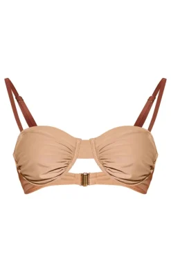 Stone Underwired Ruched Bikini Top