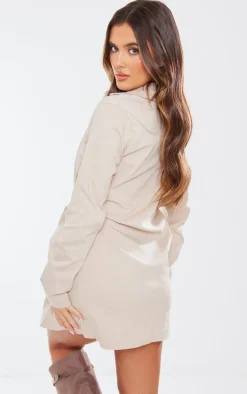 Stone Utility Pocket Detail Tie Cargo Dress