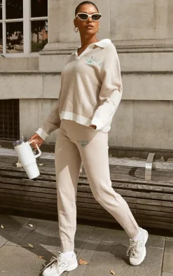 Stone Venice Embroidered Knitted Sweatpants