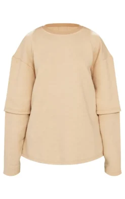 Stone Washed Double Sleeve Sweatshirt
