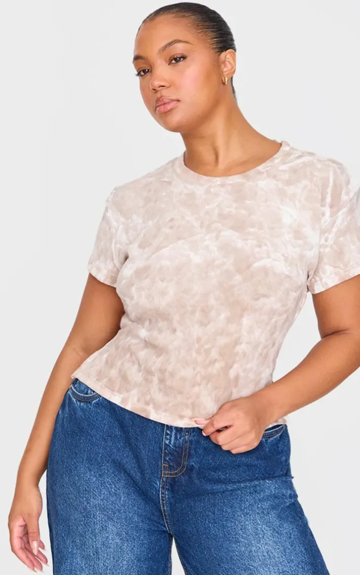 Stone Washed Rib Open Back T Shirt