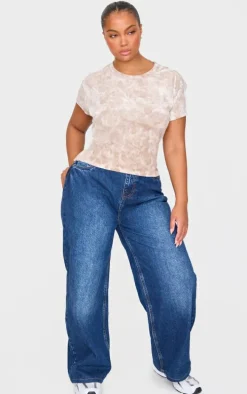 Stone Washed Rib Open Back T Shirt