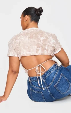 Stone Washed Rib Open Back T Shirt