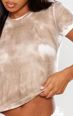 Stone Washed Rib Open Back T Shirt