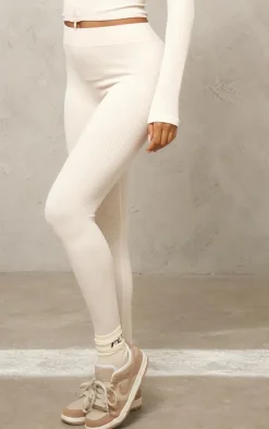 Stone Washed Snatched Rib Basic Leggings