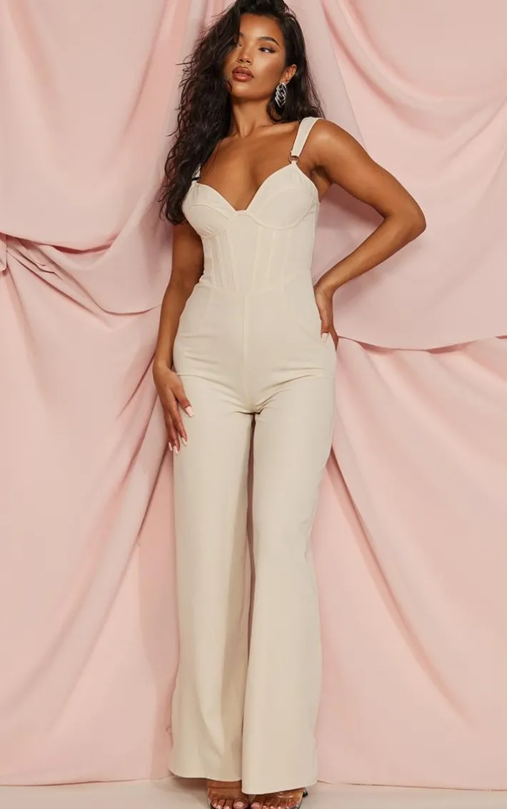 Stone Woven Corset Ring Detail Strappy Jumpsuit
