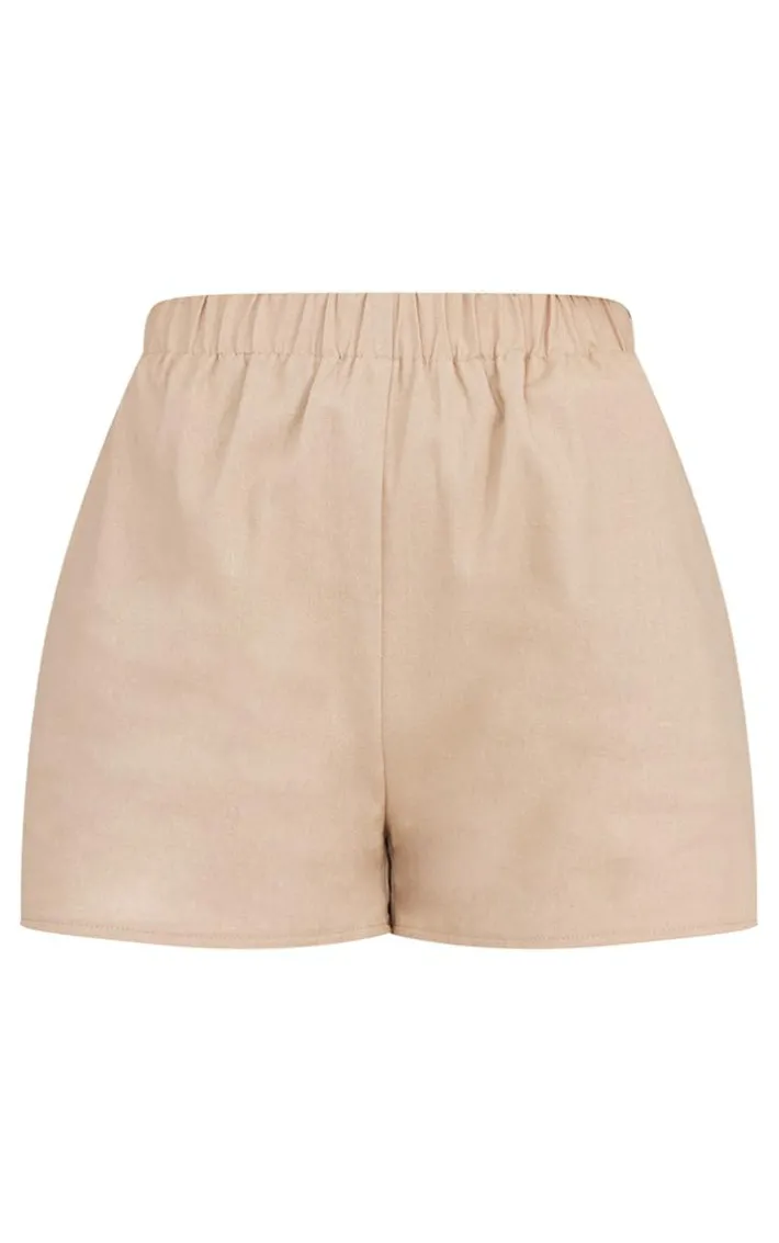 Stone Woven Elastic Waist Floaty Shorts