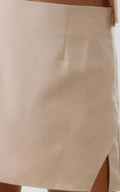 Stone Woven High Waist A Line Mini Skirt