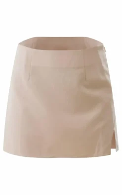Stone Woven High Waist A Line Mini Skirt