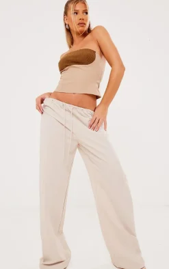 Stone Woven Pinstripe Bust Crop Top