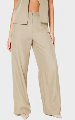 Stone Woven Straight Leg Pants