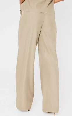 Stone Woven Straight Leg Pants