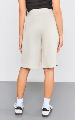 Stone Woven Tailored Bermuda Jorts