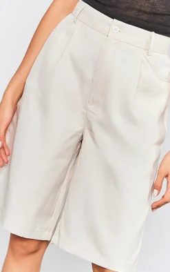 Stone Woven Tailored Bermuda Jorts