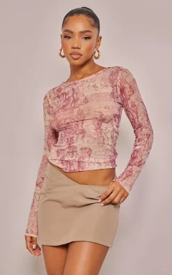 Stone Woven V Front Waist Micro Mini Skirt