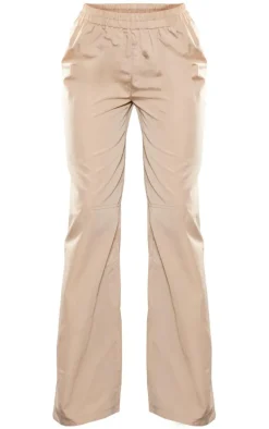 Stone Woven Wide Leg Cargo Pants