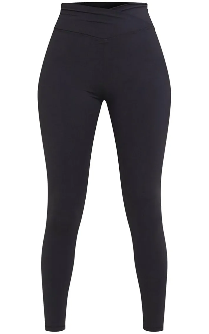 Tall Black Luxe High Waisted Gym Ruched Bum Leggings
