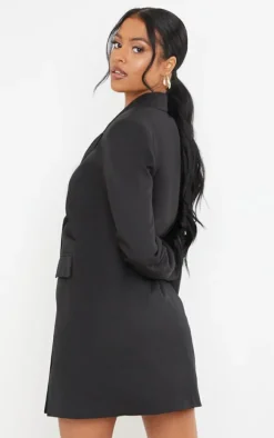 Tall Black Oversized Blazer Dress