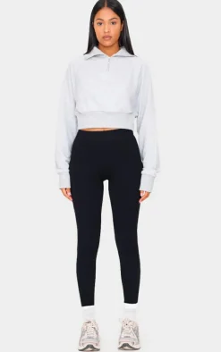 Tall Black Structured Snatched Ribbed Leggings