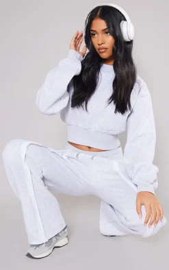 Tall Ash Grey Cropped Oversized Sweatshirt