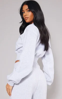 Tall Ash Grey Cropped Oversized Sweatshirt