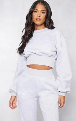 Tall Ash Grey Cropped Sweatshirt