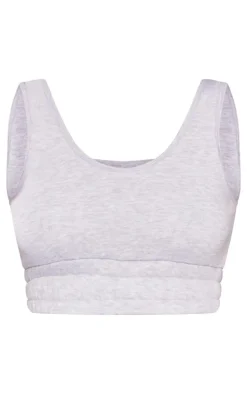 Tall Ash Grey Cuffed Waist Detail Vest Top