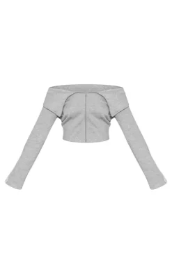 Tall Ash Grey Fold Over Detail Sweatshirt