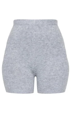 Tall Ash Grey Soft Knit Biker Shorts