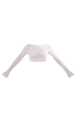 Tall Ash Grey Soft Touch Shirred Bust Detail Crop Top