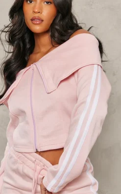 Tall Baby Pink Fold Over Detail Sweatshirt