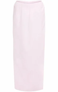 Tall Baby Pink Linen Look Maxi Skirt