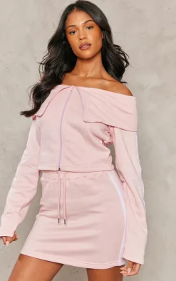 Tall Baby Pink Sweat Mini Skirt