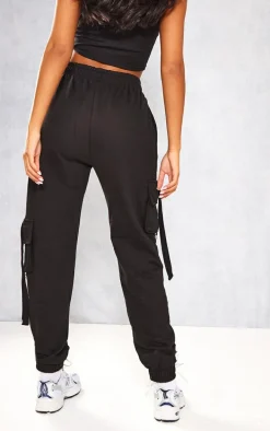 Tall Black Cargo Detail Casual Sweatpants