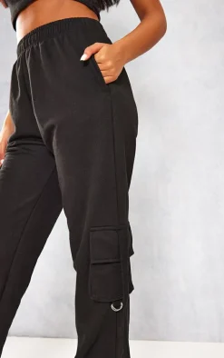 Tall Black Cargo Detail Casual Sweatpants