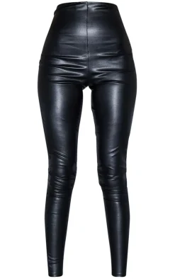 Tall Black Faux Leather High Waisted Leggings