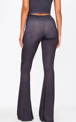 Tall Black Floral Print Flared Pants