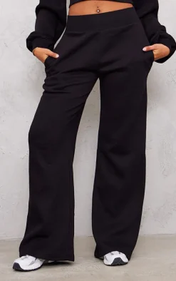 Tall Black High Waisted Wide Leg Sweatpants
